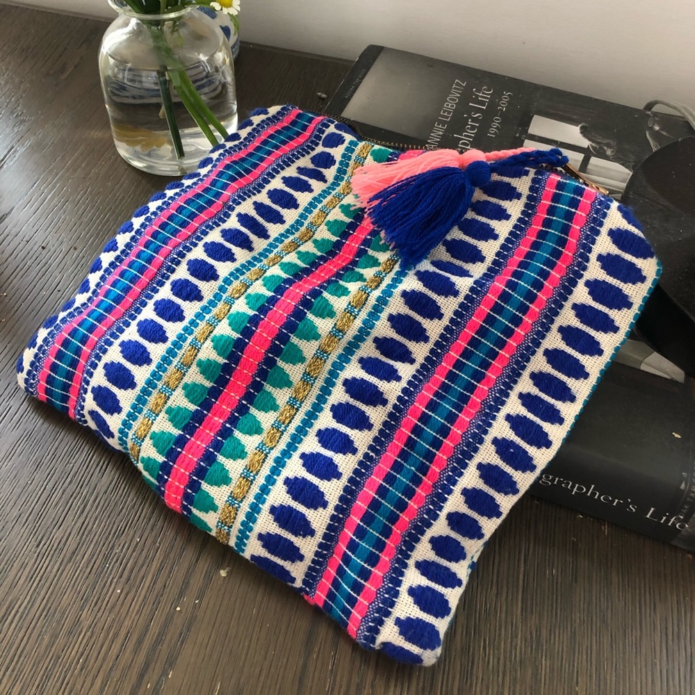 Judith March Multicolored Embroidered Clutch